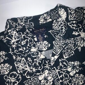 Duck Head Mens Shirt Size 2X Navy Tropical‎ Print Button Up Resortwear
